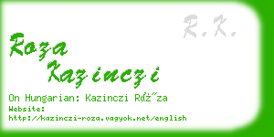 roza kazinczi business card